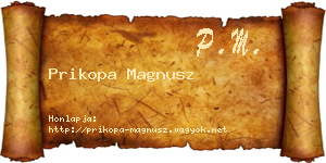 Prikopa Magnusz névjegykártya